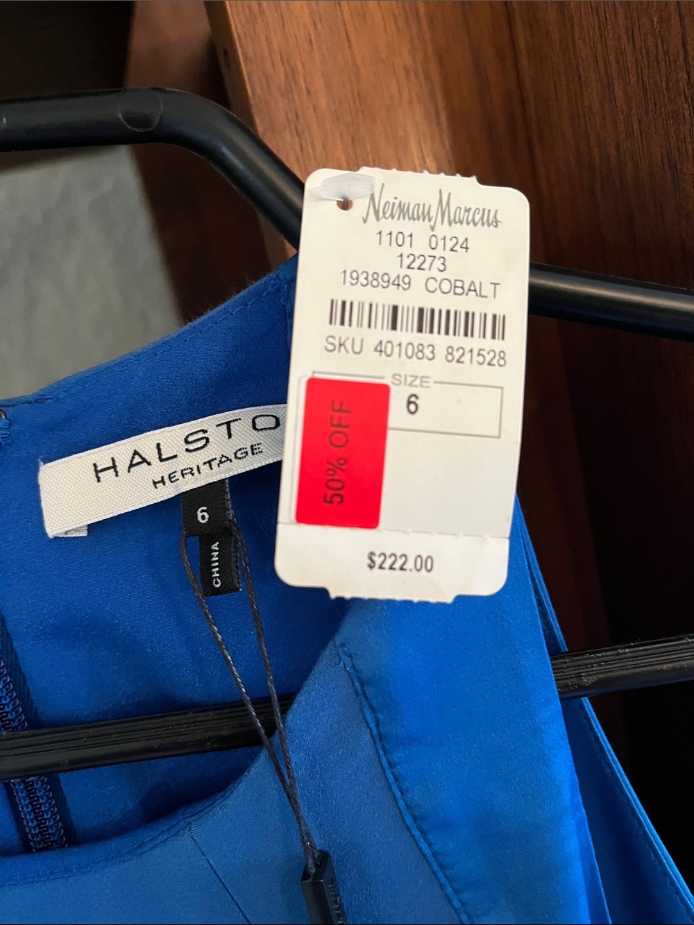 Halston Heritage Cobalt Blue High-Low Fit & Flare Dress - Picture 5 of 8
